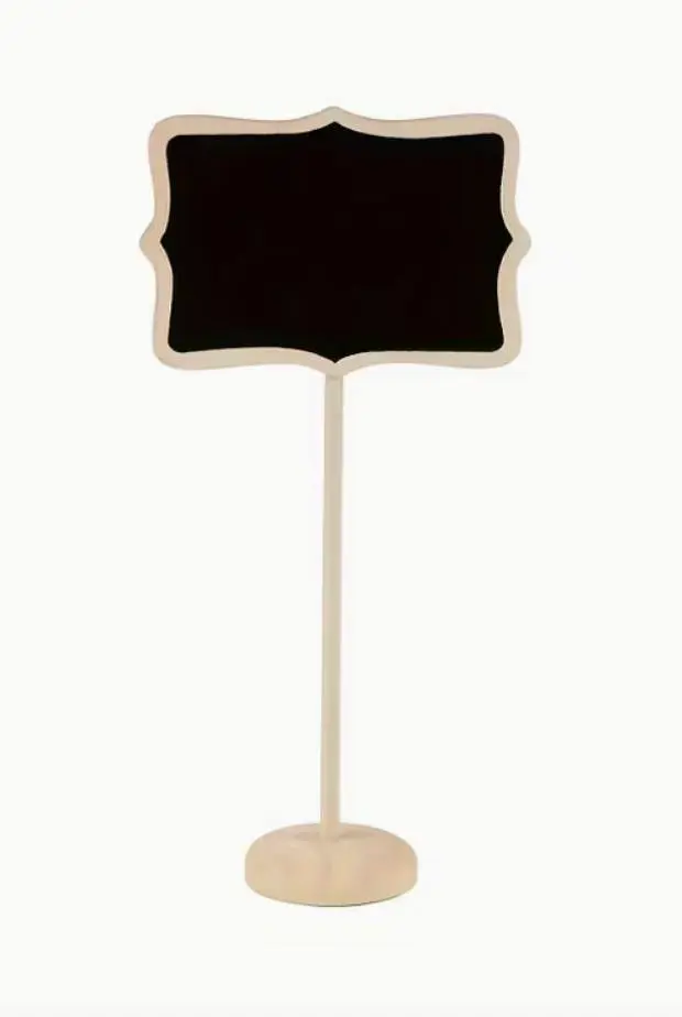 A pack of 12 mini blackboard signs with stands — a cute and practical detail for weddings, showers, birthdays, dessert tables, food labels, and table numbers. Write and wipe clean with chalk for endless reuse throughout your event.