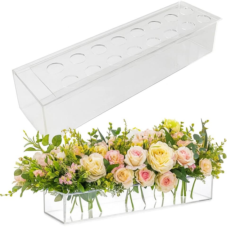 Rectangular Acrylic Centerpiece Vases – Large thumbnail 3