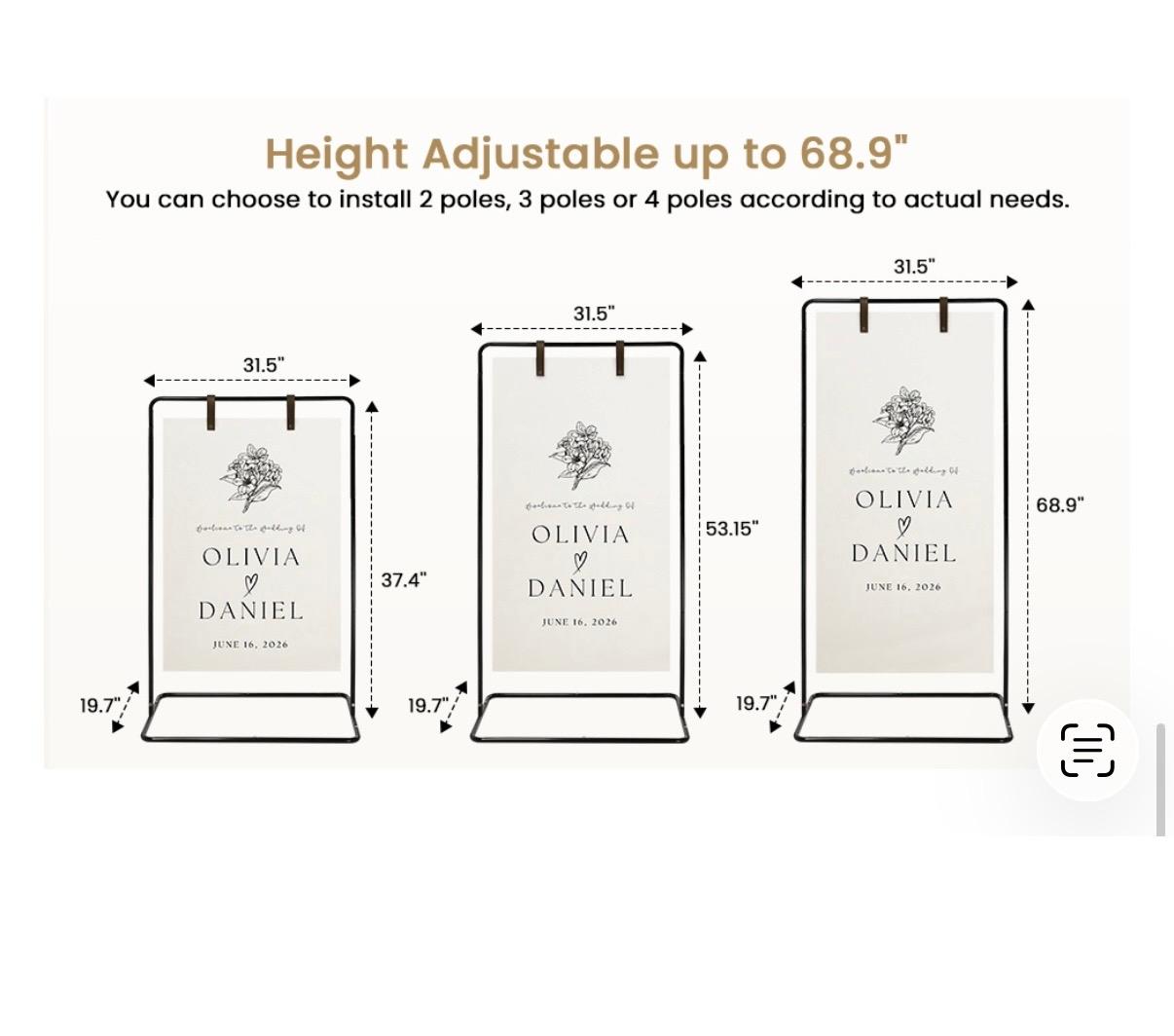 White Hanging Sign Stand thumbnail 2