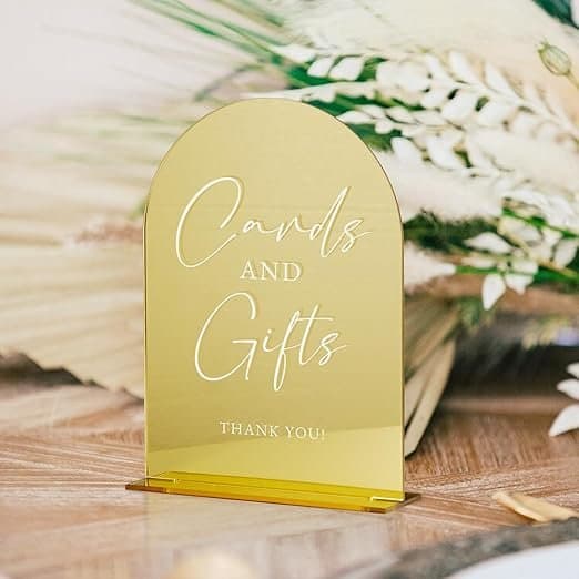 Gold Arched Acrylic Cards & Gifts Sign thumbnail 2