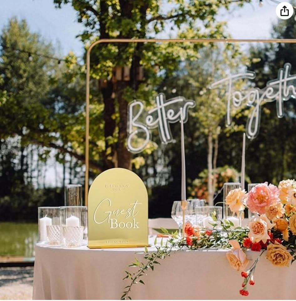 Gold Arched Acrylic Guestbook Sign thumbnail 3