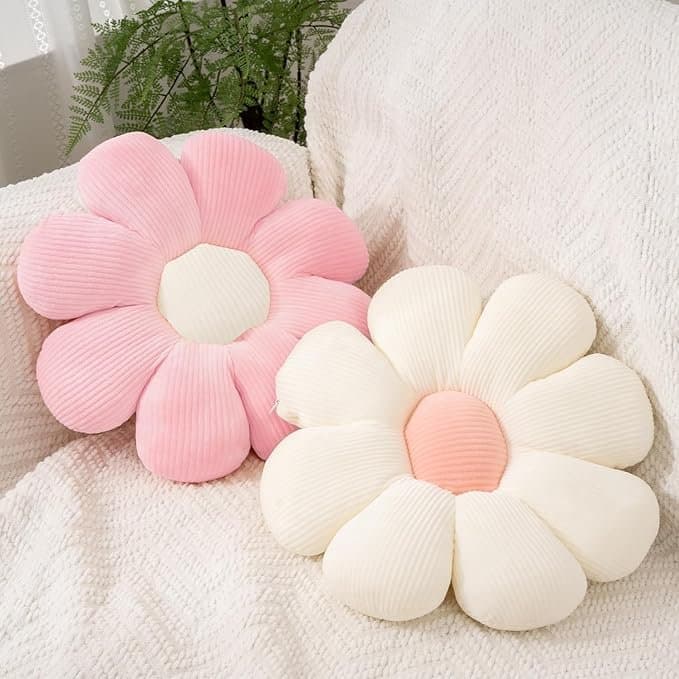 Pink & White Flower Pillow (Set of 2) thumbnail 2