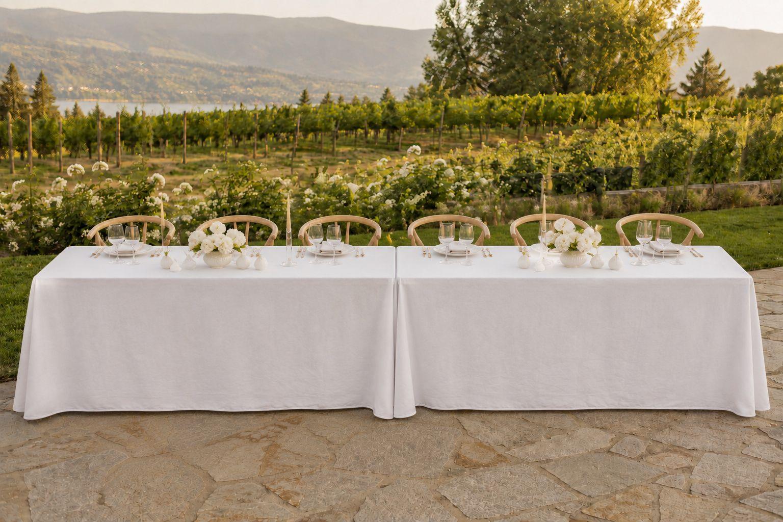 White Rectangular Tablecloth thumbnail 3
