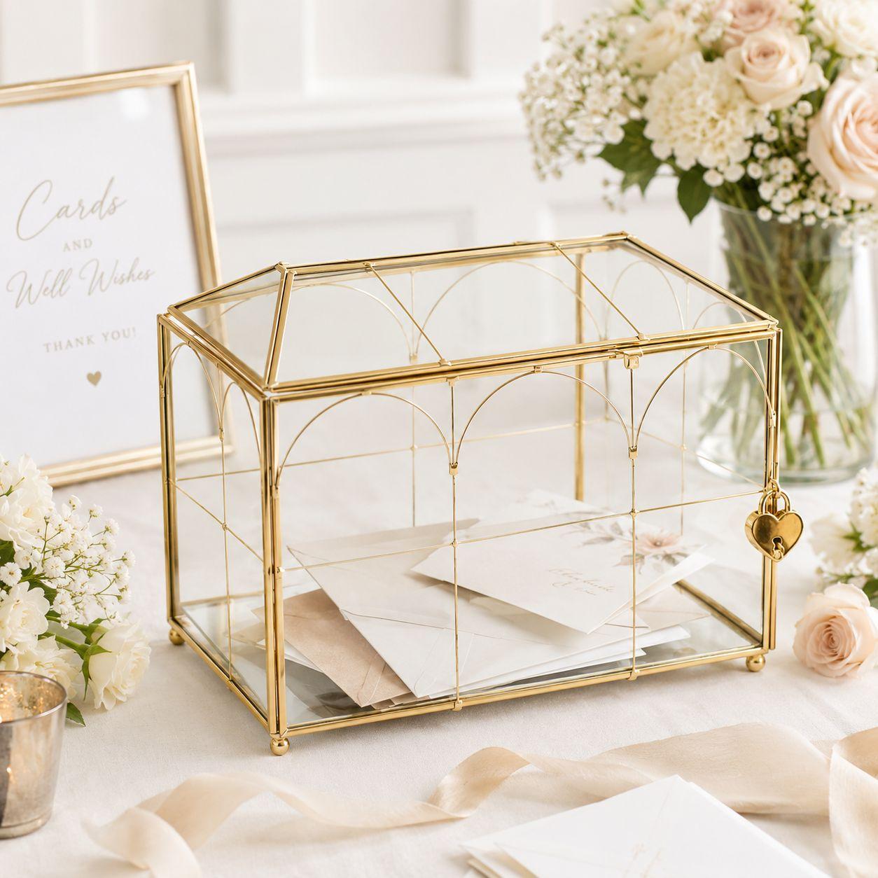 Gold Glass Card Box — photo 1
