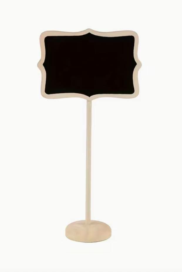 A pack of 12 mini blackboard signs with stands — a cute and practical detail for weddings, showers, birthdays, dessert tables, food labels, and table numbers. Write and wipe clean with chalk for endless reuse throughout your event.