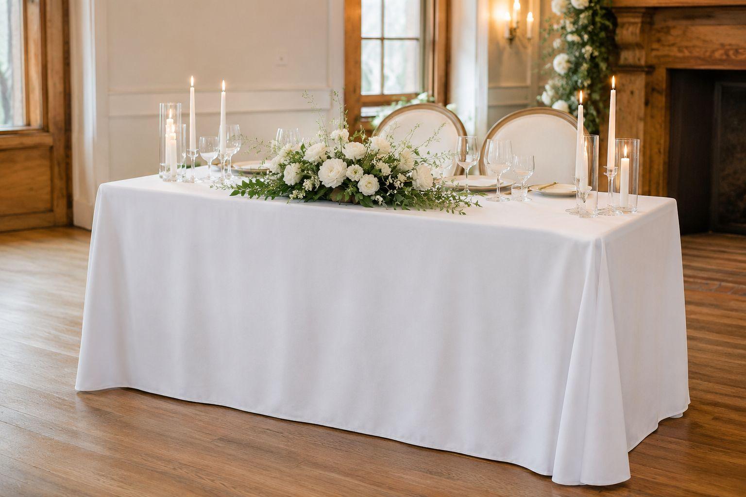 White Rectangular Tablecloth — photo 1