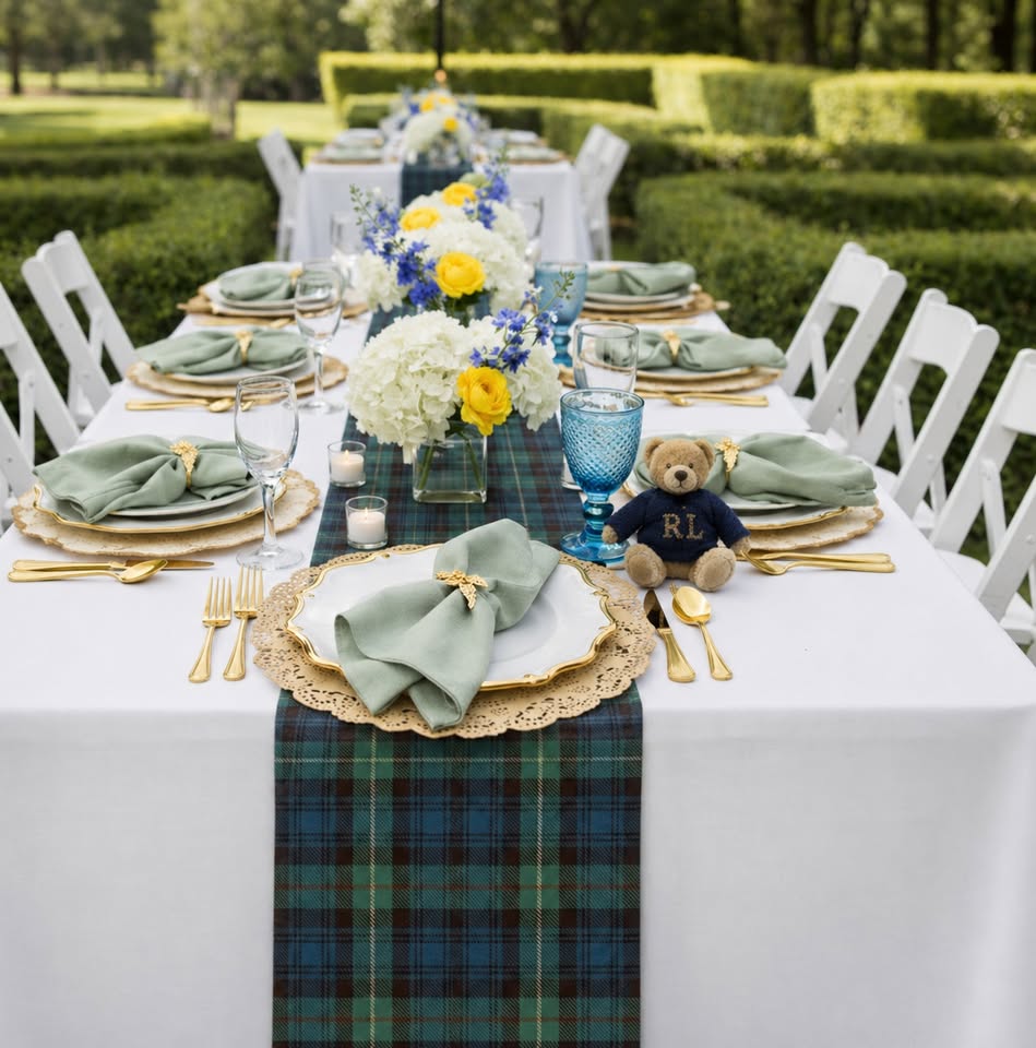 Plaid Table Runners (Green & Blue) — photo 1